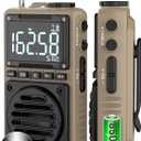 Digital AM FM Weather Band Radio 850mAh Rechargeable Battery | Portable Pocket Radio with Best Reception,Flashlight,LCD Screen, Back Clip,SOS Alarm,Sleep Timer for Jogging,Walking