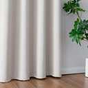 IGEMAEVE Greyish White Curtains 84 Inch Length 2 Panels Set, Light Filtering Curtains for Living Room 84 Inch Long, Grommet Energy Saving Semi Sheer Drapes for Bedroom Window(W52 x L84)