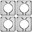 Upgrade SGP-400 Heavy Duty Square Gas Range Drip Pans 7.75" Silver Chrome Square Gas Range Drip Pans Replacement for WP786333, AP6011553, PS11744751-4 Pack, Silver