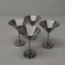 Stainless Steel Martini Glasses, 8 Oz Metal Espresso Martini Glasses Drinking for Christmas Dinner, Cocktail Party, Wedding, Set of 4