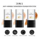 Foundation Stick with Brush, SPF 50, Hydrating Anti Wrinkle Non-Sticky Matte Finish Sun Protection for Face and Body, Long-lasting Travel Size Korean Skin Care Sun Stick (Light, 0.71oz)