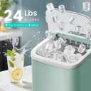 OLIXIS Countertop Ice Maker Machine with Handle, Auto-Cleaning Portable Ice Maker with Basket & Scoop, 26lbs in 24Hrs & 9 Cubes in 6 Mins, 2 Cube Sizes, for Home Party Camping RV, Green