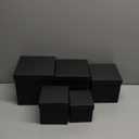 Cholemy 5 Pcs Square Nesting Boxes Decorative Gift Boxes with Lid and Ribbon Assorted Sizes Wrap for Valentines Day, Engagement, Anniversary, Birthday, Bridal Shower Party Gifts(Black)
