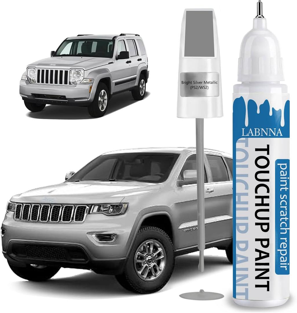 5 x Bright Silver(PS2/WS2) Touch Up Paint for Jeep-Exact Match 2 in 1 touchup Paint Pen for Chips and Nicks Repair Car Paint Scratch Repair Kit (EXP 05/15/25)