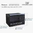 Explore Land Pattern Dog Crate Cover for 24 Inches Wire Cage, Heavy-Duty Polyester 1 2 3 Doors Standard Metal Pet Kennel Enclosure (Brief Polygonal)