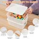 10 Pack Small Plastic Storage Bins with Lids, Stackable Plastic Storage Baskets for Organizing with Handles, Organizer Bins with Labels for Room, Craft, Containers for Pantry Organizers and Storage