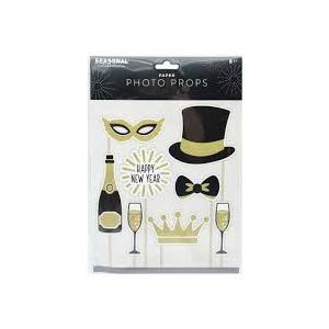 3 x NYE 2026 Paper Photo Props 