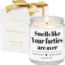 Homsolver 50th Birthday Gifts for Her Him, 9OZ Lavender Scent Birthday Candles with 50+ Hours Burn Time, Unique Handmade 50th Birthday Decorations for Women, Men, Friend, Sister, Wife, Husband