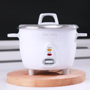 AROMA Select Stainless Rice Cooker, 3-Cup (Uncooked) / 6-Cup (Cooked), Stainless Steel Inner Pot, Small Rice Cooker, Auto Keep Warm, 1.2 Qt, White, ARC-753SG
