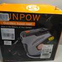 SUNPOW Retractable Garden Hose Reel - 1/2 inch x 85ft Wall Mounted Hose Reel with 3/4 inch Brass Fitting & 10 Function Sprayer Nozzle - Any Length Lock, Auto Rewind System, 180Swivel Bracket- Grey