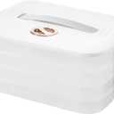 4-layer Cookie Containers,Cookie Carrier with Lid and Handle, Dumpling Box,Food Storage Containers