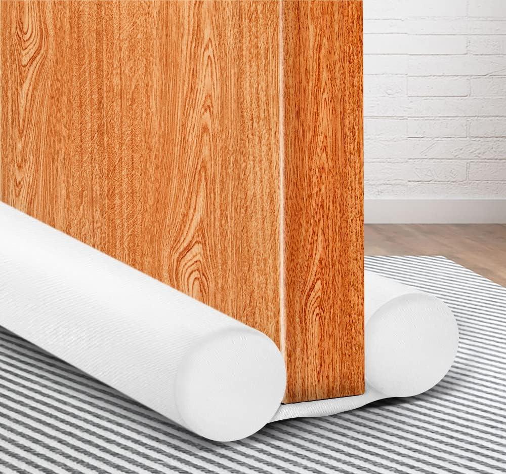 MAXTID Small Size Door Draft Stopper 30" Door Draft Blocker for Bedroom Doors Fits to 1" Door Gap (30", White)