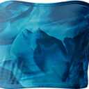 qdl Floral Tie Dye Tube Top Women Y2k Strapless Tops Ruched Sleeveless Strapless Crop Tank (Blue, XL)