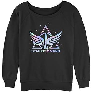 Disney Pixar womens Pixar Lightyear Star Command Holographic Junior's Raglan Pullover With Coverstitch, S
