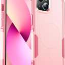 Temdan Designed for iPhone 13 Case Magnetic,[Compatible with Magsafe][Military Grade Drop Protection] Dropproof Heavy Duty Tough Rugged Shockproof Phone Case for iPhone 13 (6.1")-Pink