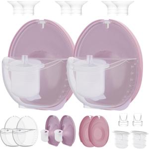 Two Complete Sets Compatible with Momcozy M6 Breast Pump Replacement Parts (24mm Two Complete Sets with 17/19/21mm Flanges) Incomplete Silicone Diaphragm Installation May Cause Leaking