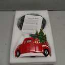 Christmas Red Truck Paper Towel Holder, Rustic Red Truck Christmas Decorations for Kitchen Bathroom & Home, Christmas Tree Farmhouse Counter Decor, Resin Stainless Steel Stand, Winter Xmas Gift Idea