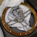 14inch Solid Wood Steering Wheel Chrome-Plated Aluminum Alloy Spoke