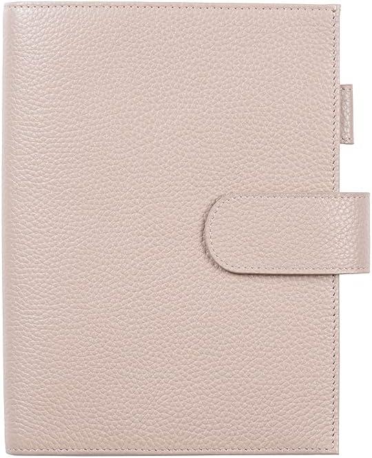 Moterm Leather Cover for Stalogy B6 - with Back Pocket, Pen Loop and Card Slots (Pebbled-Taupe, B6+)