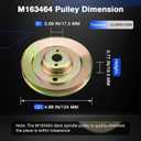 M163464 Deck Spindle Pulley 3 pcs, Compatible with John Deere Z425 Z435 Z445 EZtrak Zero Turn Mowers, Rotary 13542 M154394 Blade Drive Pulley Round 4.9" OD
