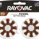 Rayovac Size 312 Hearing Aid Batteries, Hearing Aid Batteries Size 312, 16 Count (Brown Tab)