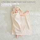 Mooreeke 2 Pack Baby Towels - 100% Cotton Baby Hooded Towels - Soft Baby Bath Towels with Hood for Newborn - Comfort Towels for Baby Girls and Boys - Animal Shaped Design (Puppy & Unicorn)