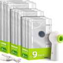 Vacuum Travel Bags with Rechargeable USB Pump,9 Pack Carry-On Size Vacuum Travel Bags for Luggage and Suitcase,Space Saver Compression Bags for Clothes and Clothing - with Electric Pump