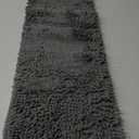 LOCHAS Luxury Bathroom Rug Shaggy Bath Mat 20 x 30 Inch, Washable Non Slip Bath Rugs for Bathroom Shower, Soft Plush Chenille Absorbent Carpets Mats, Gray (Grey)