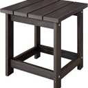LZRS Adirondack Square Outdoor Side Table for Patio, Pool Composite Patio Table,HDPE End Tables for Backyard,Pool, Indoor Companion, Easy Maintenance & Weather Resistant(Brown Mixture)