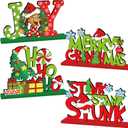 4Pcs Christmas Decorations Wooden Table Centerpiece Merry Christmas Joy Tiered Tray Decor Xmas Centerpiece for Winter Holidays Xmas Table Decorations
