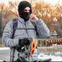 Zylioo XXL Fleece Skull Cap for Men Women, Cycling Beanie for Big Heads, Thermal Helmet Liner, Lightweight Athletic Hat (Light Brown-no Mask)