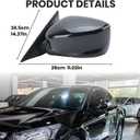 Left Driver Side Mirror Compatible with Honda Accord 2008 2009 2010 2011 2012 Power Manual Folding Non-Heated Door View Mirrors 3 Pins