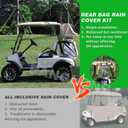 Panglong Universal Golf Cart Rear Bag Rain Cover with Bracket Kit (Beige), Suitable for Club Car, EZGO and Yamaha 2- Seater Golf Cart