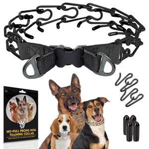 PetJett Pro Trainer Prong Collar for Dogs - Choke Collar for Dogs, Pinch Collar for Dog Adjustable No Pull Training Collar for Small Medium Large Dog - Safety Durable Stainless Steel Metal Choker Chain