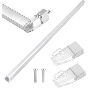 Glass Shower Door Towel Bar 30" Bright Chrome Compatible with Alumax Basco Sliding Shower Door Handle Replacement w/Silver Transparent Brackets Fits Framed Shower/Tub Enclosure Doors Up to 31" Wide