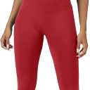 ABOCIW Womens 2 Piece Workout Sets Seamless Color Block Sports Bra Scrunch Butt Lifting High Waist Leggings Gym Set (Small, Red)