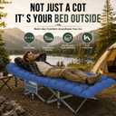 ZENPETIO 32in XXL Folding Camping Cot for Adults with Mattress, 900LBS Heavy Duty Portable Camp Bed, Oversized Foldable Sleeping Cot for Camping, Travel, Office (Blue Cot + Blue Mattress), 32IN – XXL Wide Comfort