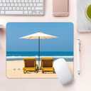 3 x Mouse Pad, Square Mousepad, Personalized Premium-Textured, Non-Slip Rubber Base Mouse Mat, Waterproof Gaming Mouse Pad for Wireless Mouse, Computers, Laptop, Office, Home (Summer Beach)