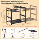Under Sink Organizer and Storage 16.5"-30.7" Expandable Length, Adjustable Height Max 16.7" Under Sink Shelf 2 Tier with Removable ABS Panels Metal Frame for Bathroom Kitchen Pantry Cabitnet Pot Pan