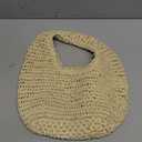 GOKTOW Women Hand Carry Only Straw Bag, Crescent Summer Beach Purse, Soft Faux Straw Tote 2025 (Beige)