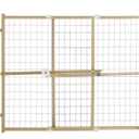 Toddleroo by North States Quick Fit Wire Mesh Wooden Baby Gate: 29.5"- 50" Wide. Pressure Mounted Baby Gate for Doorway. Tension Lever For Quick Custom Fit. (31" Tall, Sustainable Hardwood)
