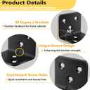 40Pcs Stainless Steel Black Angle Brackets, 1.2”x 1.2” x 1.5” Corner Braces for Wood Furniture, 90 Degree L Bracket, Metal Joint Right Angle Shelf Bracket Support for Wooden Table Chair Cabinets