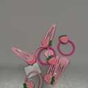 Strawberry Snap Clips Baby Girls Fruit Hair Bow Clips Strawberry Hair Ring Tie BBW24 (Set-D)