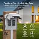 Outdoor Electrical Outlet Box, Dual 20 AMP WRTR GFCI Outlets, Weatherproof Outside Receptacle Box with All Metal 3R Enclosure, Lockable Outlet Cover for Outdoor Power, ETL Listed