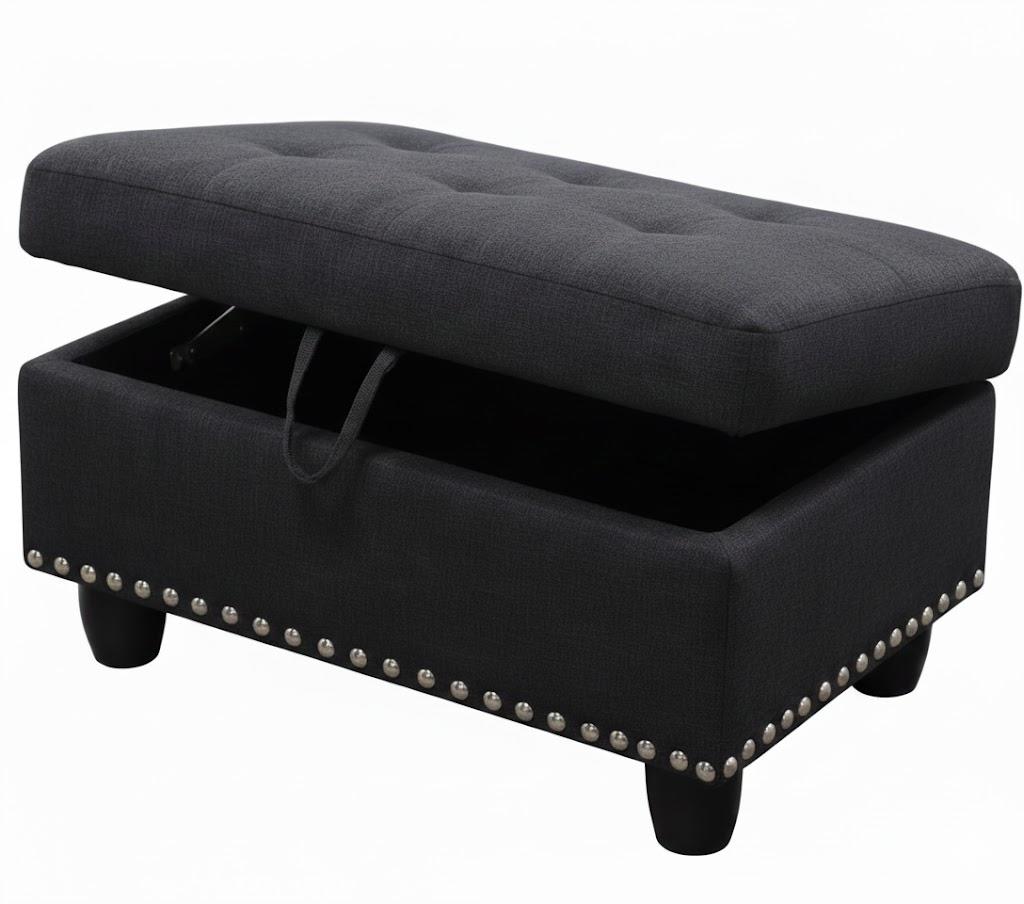 Storage Ottoman Charcoal Grey