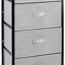 Amazon Basics Fabric 4-Drawer Storage Organizer Unit for Bedroom Closet, Black