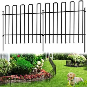26 Panels No Dig Animal Barrier Fence, 13in(H) x 37ft(L) Garden Edging Border Fencing, Rustproof Metal Stakes Decorative Garden Fence, Dog Digging Defense Fencing Barrier for Outdoor, Yard, Patio