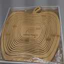 Apple Shaped Foldable Bamboo Dried Fruits Basket & Tray  Collapsible Wooden Fruit Bowl Holder for Kitchen Table & Holiday Decor