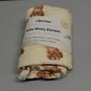 LifeTree Baby Girl & Boy Blankets, Soft Double Layer Swaddle Blankets, Muslin Front and Dotted Fleece Backing Receiving Bed Throw Blanket for Newborn Unisex, 31X40 Inches, Bear Pattern