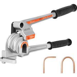 VEVOR Pipe Tube Bender, 1/4", 3/8", 1/2" OD, 3 in 1 Manual Level Tube Bender, 180 Copper Aluminum Pipes Bending Tools for HVAC Air Conditioning